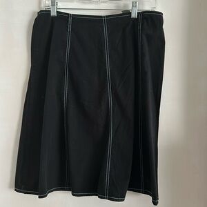 French cuff black skirt with blue stitching size 12 cotton